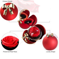 Boîte à bijoux en plastique à motif circulaire, style simple, fermeture auto-agrippante, boîte à bagues, emballage cadeau d'anniversaire pour la Saint-Valentin, vente chaude