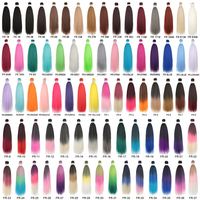 Lot de 1, 2 ou 3 extensions de tresses pré-étirées 100 % Kanekalon, style Yaki, toutes couleurs, pour cheveux afro-américains