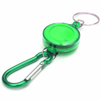 Logo personnalisé porte-clés multifonctionnel en métal pour l'extérieur avec bobine d'insigne rétractable corde de sécurité télescopique et anti-perte pour boucle