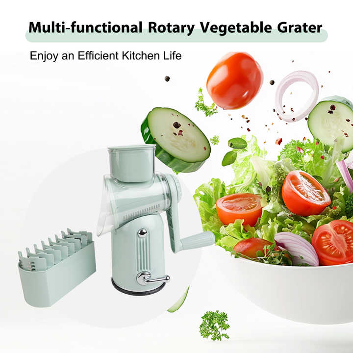 5 Adjustable Blades Tools Multi-function Manual Drum Nut Cheese Mandoline Cutter Fruit  Rotary Vegetable Grater Chopper