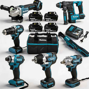 Ensemble d'outils électriques sans fil <span class=keywords><strong>Makita</strong></span> <span class=keywords><strong>18V</strong></span> durable avec chargeur de batterie au lithium 5Ah pour les travaux en extérieur sur les chantiers de construction - Product Image 1