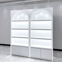 Vitrine de présentation de parfums sur pied, design moderne, portable, pliable, légère, éclairage LED, bois MDF, couleur personnalisée