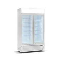 Réfrigérateur de présentation de boissons à refroidissement direct vertical à porte simple à température unique mécanique pour supermarché commercial