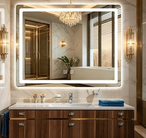 <b>LED</b> Bathroom Mirror Illuminated Wall <b>Vanity</b> Mirror Frameless Rectangular Smart Touch Mirror for Modern Washroom - Product Image 6