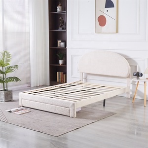 Modern Italian Minimalist Curved Upholstered <strong>Bed</strong> with Drawer Storage, Plush Velvet Headboard Platform <strong>Bed</strong> for Queen/King Bedroom - Product Image 2