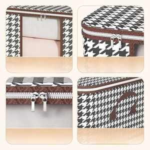 Paniers de rangement multi-compartiments à motif pied-de-poule avec LOGO personnalisé pour chaussettes, pulls, pantalons, vêtements et couettes - Product Image 5