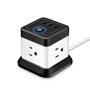 Home Usage Cube Power Socket with USB, PD faster charger power cube,Power Socket with Extension Cord switch socket