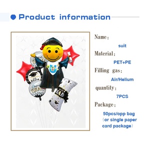 Ballons de dessin animé en aluminium Mylar, vente en gros, lot de 7, en aluminium, à hélium, avec patte de supports - Product Image 2