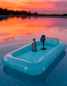 Estera flotante inflable duradera <span class=keywords><strong>para</strong></span> piscina con cuerdas fuertes <span class=keywords><strong>para</strong></span> diversión acuática familiar y actividades de fiesta en la piscina - Product Image 4