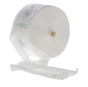 Sacs en T-shirt durables en matériau recyclé avec soufflet latéral et poignée de type gilet, personnalisables avec logo - Product Image 1