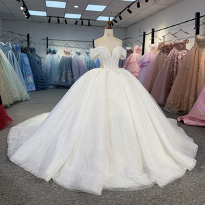 Robe de mariée de bal princesse Dy6988, couleur bonbon, florale, scintillante, perlée, à sequins, en dentelle, de luxe, avec cristaux, pour mariée - Product Image 4