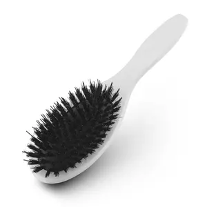 ARLANY, cepillos de pelo de cerdas de jabalí de nailon blanco con logotipo personalizado para mujer, cepillo de pelo de madera para extensiones de cabello