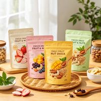 Sachet Doypack en plastique refermable avec fermeture éclair, qualité alimentaire, résistant à l'humidité, pour emballage de noix, snacks et biscuits