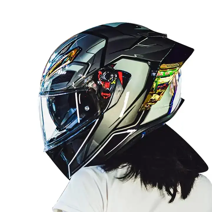 Sale promotion OEM DOT Full Face Motorcycle Helmets Colorful Helmet Double Visor Casco Large Tail Section Motor Cycle Helmet