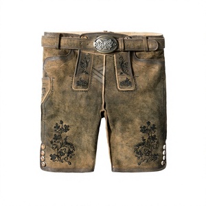 Costume d'Oktoberfest OEM pour hommes, en daim de chèvre bavarois, short en cuir de haute qualité, matière Lederhosen allemande, solide et écologique - Product Image 1
