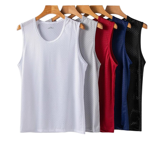Débardeur de sport décontracté pour <span class=keywords><strong>homme</strong></span>, grande taille, séchage rapide, respirant, pour le basketball, avec épaules larges, en soie glacée - Product Image 2