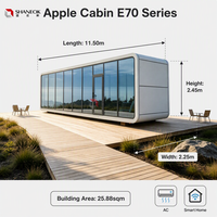 Casa Prefabricada Moderna de Lujo Tipo Cabaña Apple, Cápsula Espacial Portátil, Mini Casa para Hotel