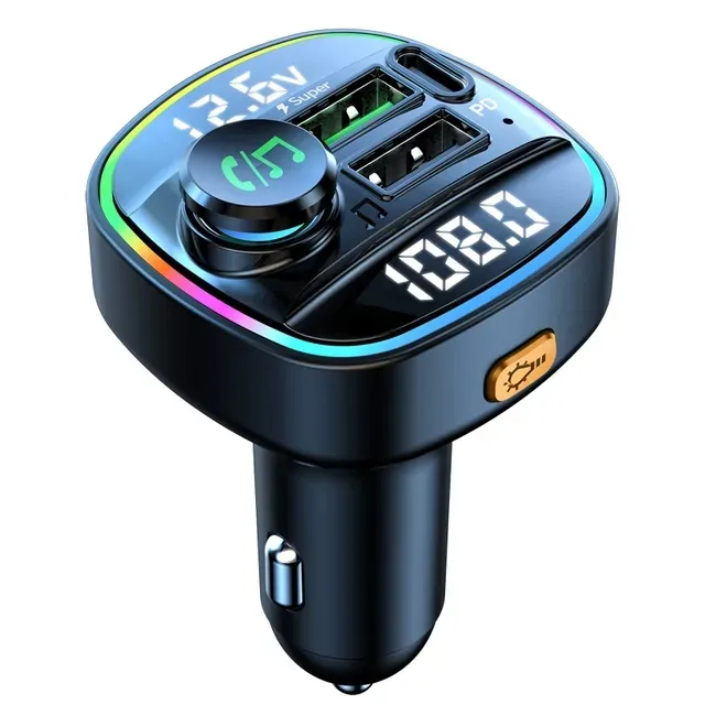 Bluetooth 5.0 FM Transmitter Handsfree Radio mobil Modulator MP3 Player dengan 22.5W USB Super cepat adaptor pengisian untuk mobil