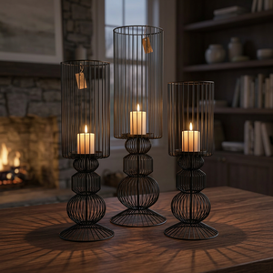 ที่วางเทียนเหล็กทำมือ Sonnet Decor สำหรับตกแต่งบ้าน ใช้ในวันคริสต์มาส - Product Image 1
