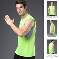 Débardeur de course personnalisé pour homme avec logo imprimé, en polyester respirant, séchage rapide, transfert thermique, pour entraînement, vente en gros