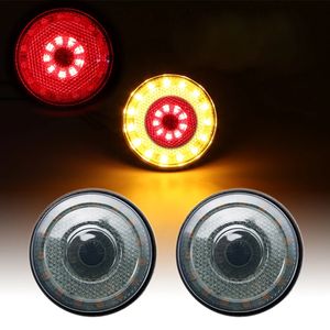 <span class=keywords><strong>Feu</strong></span> latéral de voiture LED 12V 24LED, feux arrière ronds rouges ambrés, <span class=keywords><strong>feu</strong></span> de brouillard arrière, <span class=keywords><strong>feu</strong></span> de Stop, de freinage, de marche arrière pour <span class=keywords><strong>remorque</strong></span> de camion - Product Image 4