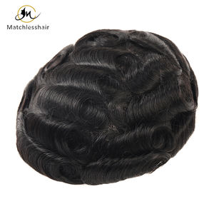 Prostesis Rambut Manusia India 100% Dengan Alas Kulit Injeksi Kulit 0810Pu Rambut India Harga Terjangkau Toupee Rambut Manusia - Product Image 1