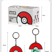 Porte-clés rétractable personnalisé Anime Pokémon Pokeball, Boîte mystère, Collection de boîtes surprises, Jouets Pokémon en gros pour magasin de cadeaux