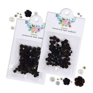 50 unids/bolsa 6/8mm negro blanco resina Rosa <span class=keywords><strong>Flores</strong></span> con oro plata cuentas uñas encantos mariposa <span class=keywords><strong>manicura</strong></span> 3D decoración de uñas - Product Image 4