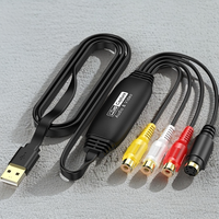 Carte de capture vidéo USB Connecteur RCA Plug-and-Play Capture de signal de données AV Résolution 1080p HDTV PVC pour lecteurs DVD Android