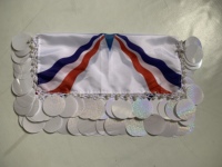 Foulard carré à sequins 50x50cm, motif drapeau assyrien Yalikhta, pour mariage et fête, accessoire de poche