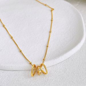 สร้อยคอเงินแท้ 925 ดีไซน์ทันสมัย ชุบทอง 18k ประดับเพชร CZ 5A สร้อยคอจี้เล็กๆ สำหรับผู้หญิง แฟน แม่ - Product Image 6