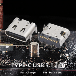 Разъем HeXing DSC-0152 USB 3.1 Type-C 5P, угловой, для поверхностного монтажа, металлический, с номинальным током 5А, для зарядного кабеля PS5 - Product Image 2