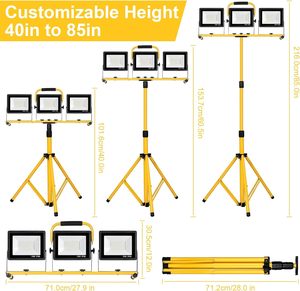 <b>LED</b> Work <b>Light</b> With Stand 210W 21000 Lumen 6000K Super Bright Three Head <b>Lights</b> Adjustable and Foldable Tripod <b>LED</b> Work <b>Light</b> Wi - Product Image 2