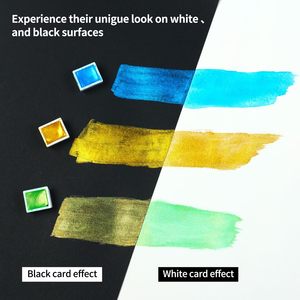 Secolorart-Pintura de acuarela con purpurina, 36 colores metálicos, pintura de acuarela en media sartén - Product Image 3