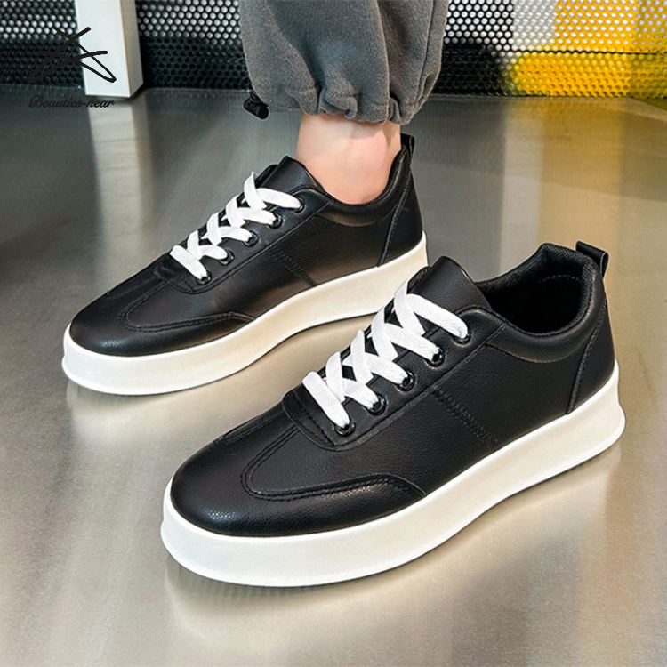 New Men Running Sport Shoes Low Top Flat Skateboard White School