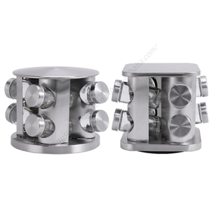 Support de rangement rotatif multifonctionnel en acier inoxydable pour 8 pots, idéal pour sel, herbes, épices et poivre - Vente en gros - Product Image 5
