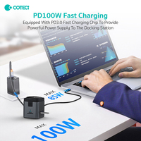 COTECi Hub multifonctionnel en alliage d'aluminium Station d'accueil chargeur magnétique sans fil USB 3.0 TF sortie SD 15W support d'alimentation