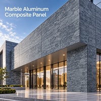 Panneau composite en aluminium marbré avec revêtement PE, veinage gris, 3 mm, taille personnalisée pour les murs décoratifs des halls d'hôtel