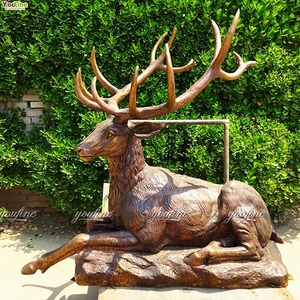 YOUFINE Outdoor Garden Animal Life Size Sculpture Bronze <strong>Deer</strong> Elk Statue Sculpture - Product Image 6