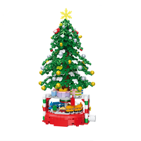 ZuanMa 2023 nouvelle série de noël noël arbre de noël bloc de construction brique ensemble Train Base Rotation vert arbre de noël ensemble