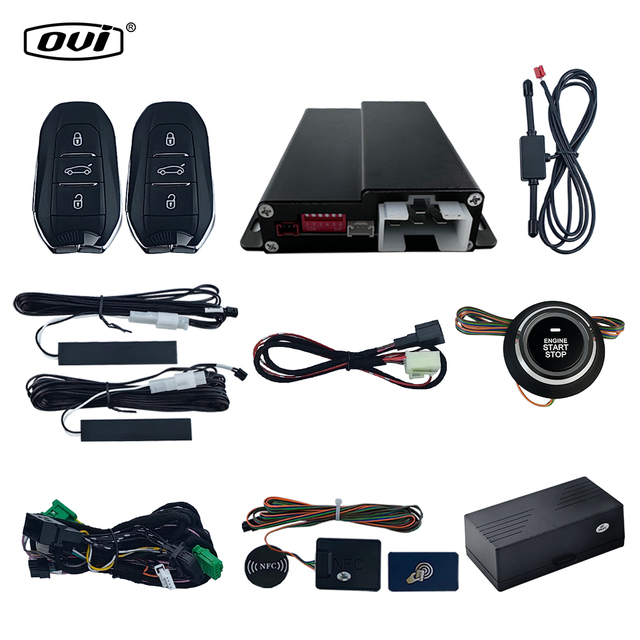 OVI CANBUS PKE Push Start System Smart Car Alarm System Remote Car Start for Peugeot 301/308/408/3008/4008 Keyless Entry