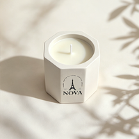 Bougie parfumée artisanale en cire de soja dans un pot en céramique NOVA Premium, pour Pâques, la Saint-Valentin, les mariages, Diwali, les fêtes, les bars, personnalisable