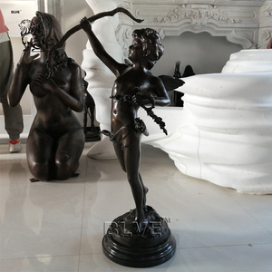 Nghệ Thuật Hiện Đại kim loại trang trí sân vườn trong nhà cuộc sống Kích thước Hy Lạp God Naked Angle điêu khắc Bronze Amor CUPID tượng để bán - Product Image 4