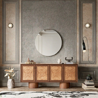 Buffet de rangement de luxe en bois massif de style rétro français pour salon, maison et hôtel