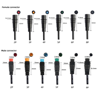 Câble étanche M8 à 2/3/4/5/6/8 cœurs, connecteur mâle-femelle, pour vélo électrique, trottinette, éclairage LED, capteur, équipement extérieur