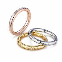 CNC Gravierter Edelstahl Ehering Roségold 18K Vergoldet Unisex Personalisierter Stapelbarer Trendiger Vielseitiger Schmuck