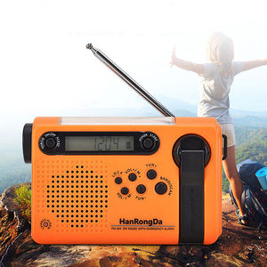 Custom Radio Solar Hand Crank AM FM SW Radio with LED Flashlight Power Bank Alarm for Outdoor - Product Image 5