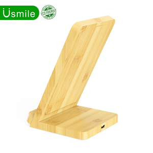 Bán Buôn Bàn Lưu Trữ Dock Trạm Tre Gỗ Gỗ Gỗ Nhanh Chóng Sạc Máy Tính Bảng Di Động USB Sạc Không Dây Đứng Chủ - Product Image 5