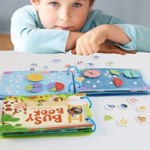 Libro de Actividades Reutilizable para Niños, con Pegatinas Mágicas, Rompecabezas de Animales Marinos, Números y Matemáticas, para el Aprendizaje Silencioso - Product Image 6