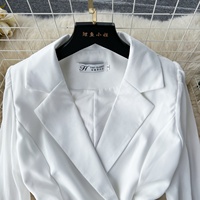 Nouvelles Robes de Costume et Blazer Courtes Haut de Gamme Élégantes Blanches et Noires pour Femme Printemps et Automne